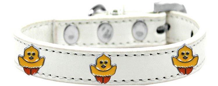 Chickadee Widget Dog Collar White Size 16